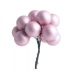   Gömb betűzős üveg pick szett 1,5 cm S/144 - Rózsaszín matt