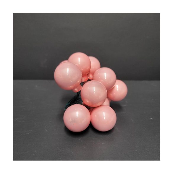 Gömb betűzős üveg pick szett 2,5 cm S/72 - Rózsaszín fényes