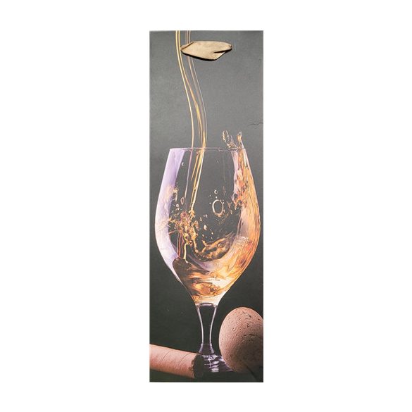 Papírtasak boros Fehérboros + pohár 12x36cm