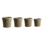 Betonkaspó kerek kosár mintás rattan L-méret