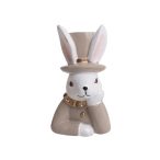 Nyuszi könyöklő kalapos poly 6cm - Barna