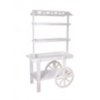 Fa kocsi + polc 91x54x158cm - Fehér