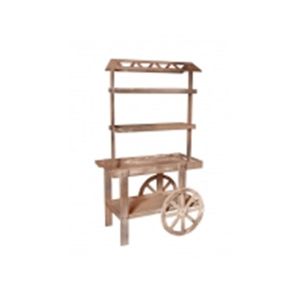 Fa kocsi + polc 91x54x158cm - Szürke