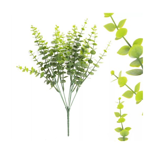 Eucalyptus csokor 21 levél 7 ág 41cm - Zöld