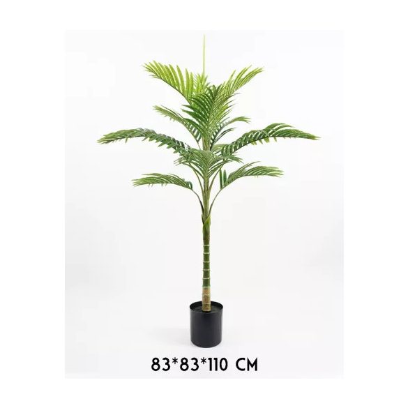 Pálmafa 140cm 15levél - Zöld (műanyag cserépben)