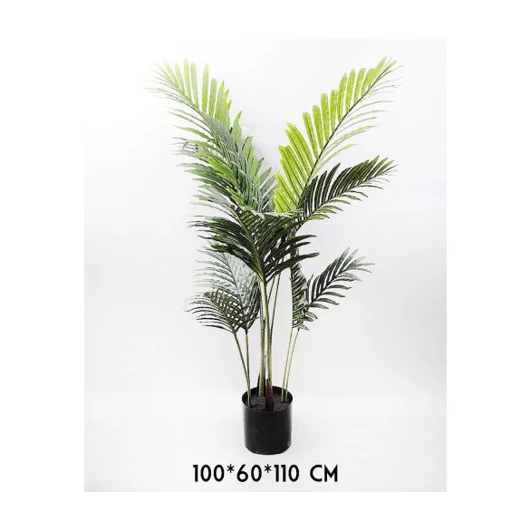Pálmafa 110cm 10levél - Zöld (műanyag cserépben)