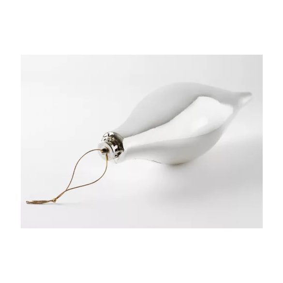 Műanyag gömb cseppalak 40cm - Fényes fehér