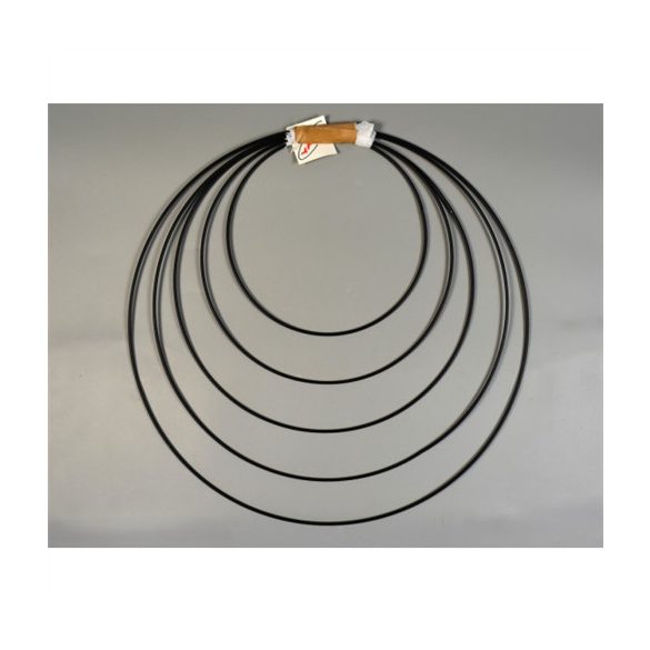 Fém karika szett 20/25/30/35/40cm - Fekete S/5