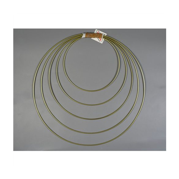 Fém karika szett 20/25/30/35/40cm - Arany S/5