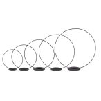 Fém karika fa talpon szett 20/25/30/35/40cm - Fekete S/5