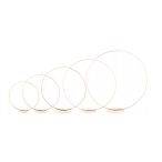 Fém karika fa talpon szett 20/25/30/35/40cm - Arany S/5