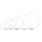 Fém karika fa talpon szett 20/25/30/35/40cm - Ezüst S/5