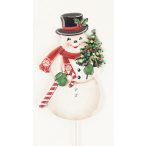 Bádog beszúró hóember figura 11x17cm