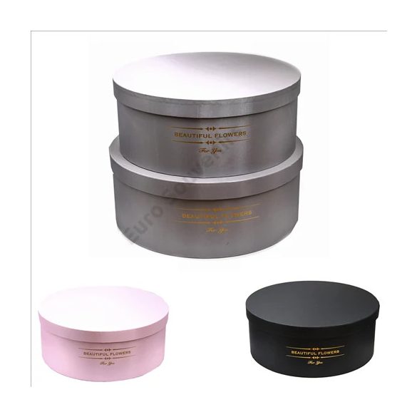 Papírdoboz kerek 48x19cm, 45x18,5cm - 3színben S/2