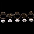 Fém gyűrűalap lencsével 12mm - 5db/csom