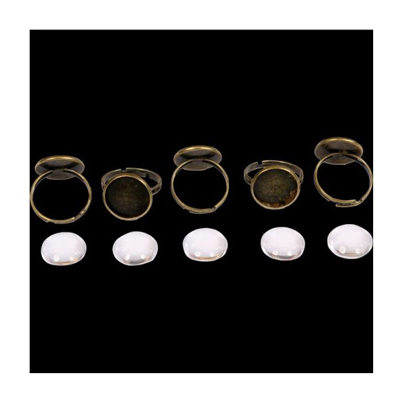 Fém gyűrűalap lencsével 14mm - 5db/csom (másolat)