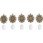 Fém medál lencsével ovális, 18x25 mm - Bronz /DB