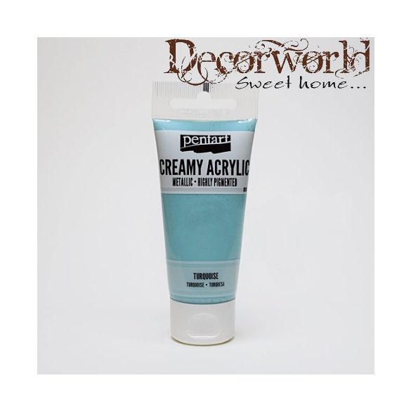 Krémes akrilfesték metál 60ml - Türkiz