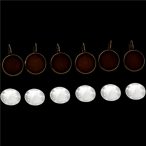 Fém fülbevaló alap lencsével 20 mm - Bronz 3pár/csom.