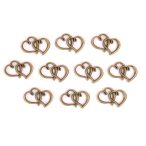 Fém díszítőelem, Két szív 3,3x2,2 cm /db