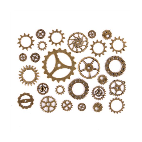 Fém díszítőelem, fogaskerék vegyes /db