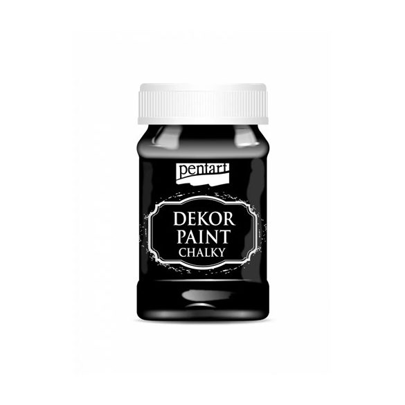 Dekor krétafesték lágy 100ml - Ébenfekete