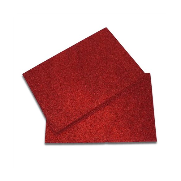 Dekorgumi glitteres 2mm A4 - Piros S/10