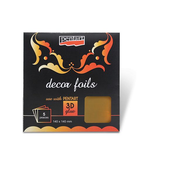 Dekorfólia arany 14 x 14 cm, 5 db/csomag