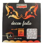 Dekorfólia ezüst 14 x 14 cm, 5 db/csomag