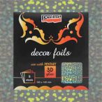 Dekorfólia hologram buborékok 14 x 14 cm, 5 db/csomag