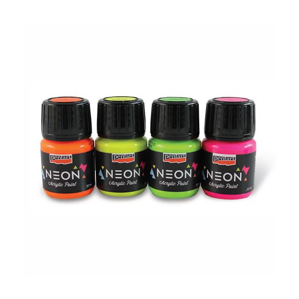 Neon akrilfesték 30 ml - 4 színben