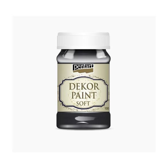 Dekor krétafesték lágy 100ml - Fekete