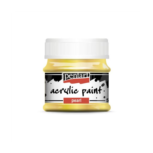 Gyöngyház akrilfesték 50ml - Sárga