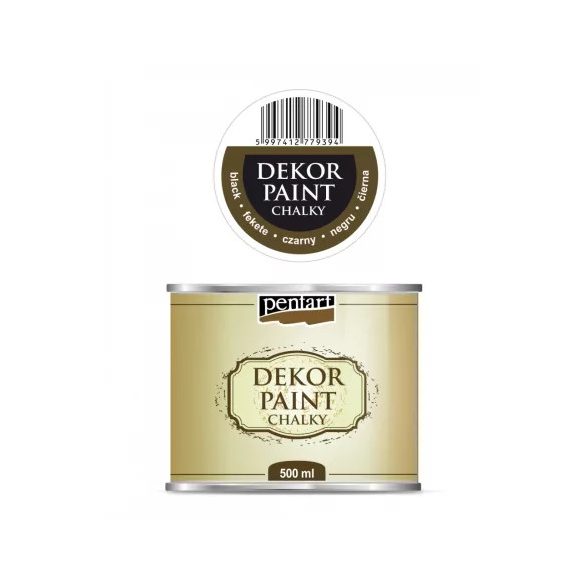 Dekor krétafesték lágy 500ml - Fekete