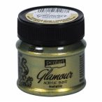 Glamour metál akrilfesték 50ml - Zöldarany