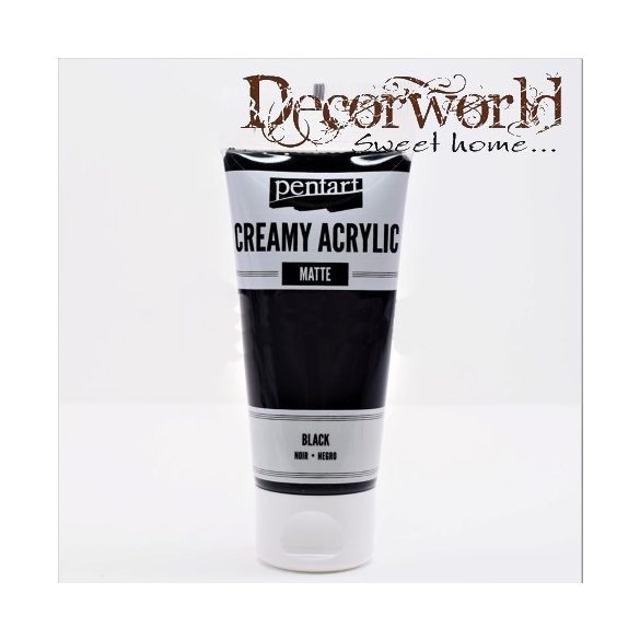 Krémes akrilfesték matt 60ml fekete