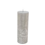 Gyertya henger paraffin 7x18cm - Ezüst /DB