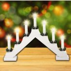 Gyertyapiramis, 7 db izzó, fehér festett fa