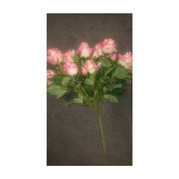 Rózsabokor 55cm 15 fej + bimbó - Rózsaszín