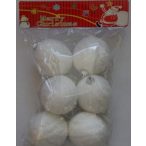 Flokkolt gömbök S/6 6,5cm fehér