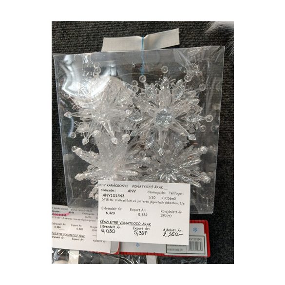 Átlátszó glitteres jégvirágok S/8