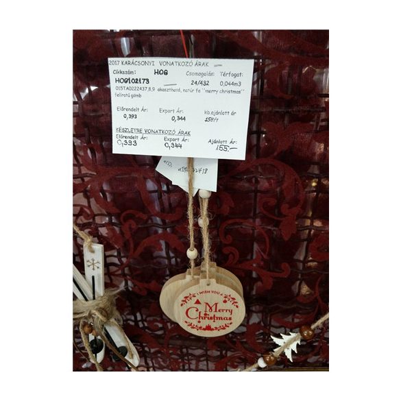 Natúr MERRY XMAS gömb