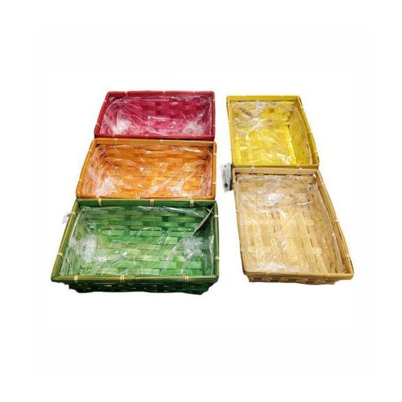 Bambusz kosár 28x19 cm téglalap alakú