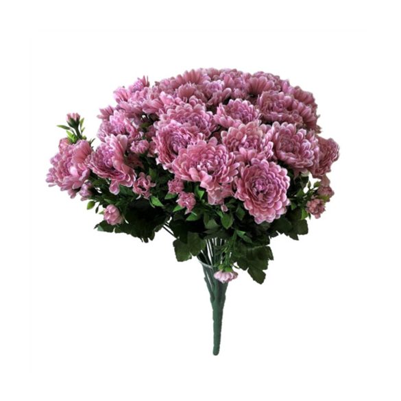 Krizantém csokor x33 + levél 40cm - Pink