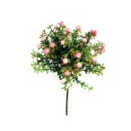 Virág + buxus műanyag 35cm - Több színben