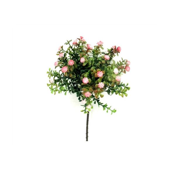 Virág + buxus műanyag 35cm - Több színben