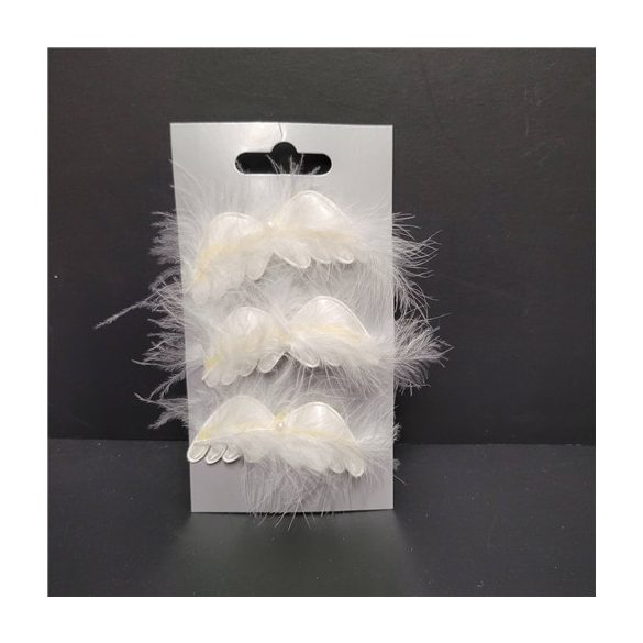 Angyalszárny toll s/3 db csipeszes - Krém 7cm