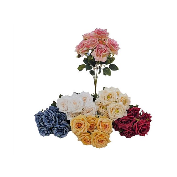 Rózsa csokor x7 43cm - 6 színben