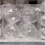 Gömb üveg Rombuszmintás 10 cm - Átlátszó S/4db