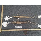 Fa szív, hópihe madzaggal